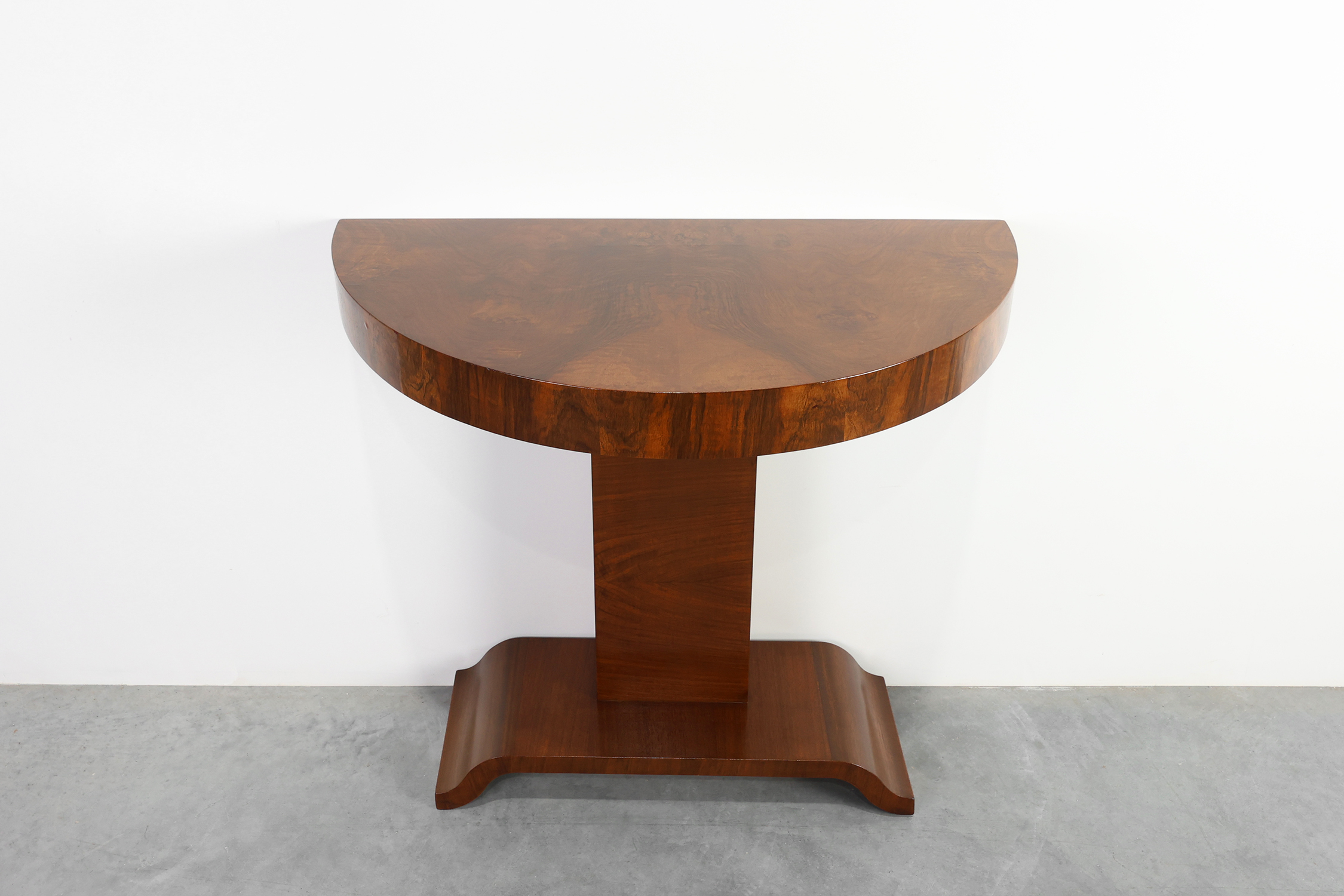 Art Deco Console Table in Walnut Veneer, France 1920sthumbnail